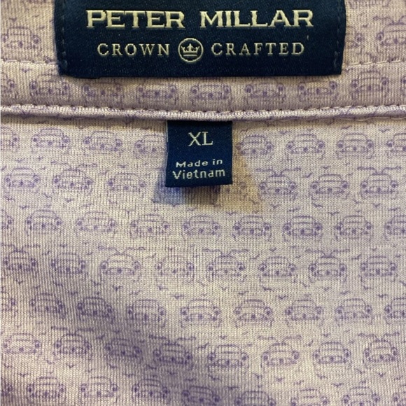 Peter Millar Crown Crafted Men’s Polo Shirt Light Purple Car Cart Print - Picture 3 of 9